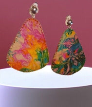 Load image into Gallery viewer, Extra Large Clip on Hand Dyed Leather  Earrings
