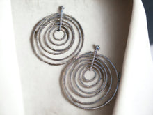 Load image into Gallery viewer, Handmade extra large Silver Metal Multi Hoop Earrings (pierced ears)
