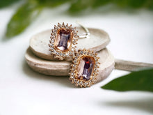Load image into Gallery viewer, Crystal Stud Clip On Earrings pink gold
