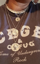 Load image into Gallery viewer, Boho coin layering necklace and  custom clip on earrings set
