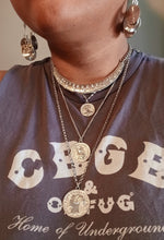 Load image into Gallery viewer, Boho coin layering necklace and  custom clip on earrings set
