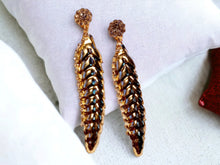 Load image into Gallery viewer, Handmade Gold Metal Leaf Clip On Earrings gold
