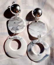 Load image into Gallery viewer, Handmade Chunky Acrylic Chain and wood Earrings Clip On 5 in
