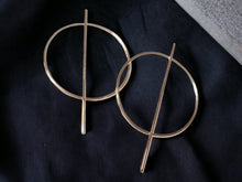 Load image into Gallery viewer, Minimalist Silver Metal Hoop Earrings pierced ears
