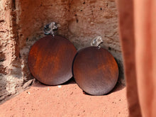 Load image into Gallery viewer, Natural Wood Clip On Dangle Earrings dark brown

