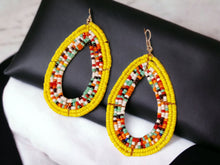 Load image into Gallery viewer, Vintage Hand beaded Maasai Hoop Earrings
