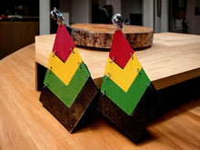 Load image into Gallery viewer, Clip On Wooden Afrocentric Handpainted Design Earrings
