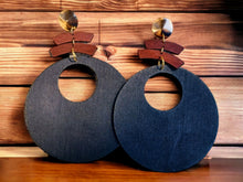 Load image into Gallery viewer, Handmade Natural Wood Extra Large Hoop Earrings, 6 Inch
