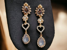 Load image into Gallery viewer, Handmade Clip On glam Heart hoop Dangle Earrings
