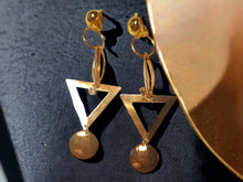 Load image into Gallery viewer, Handmade gold Dangle Clip On Earrings
