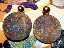 Load image into Gallery viewer, Large Abstract Handpainted Wood Clip On Earrings
