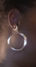 Load image into Gallery viewer, Medium sized Metal Hoop Clip On  Earrings gold
