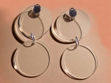 Load image into Gallery viewer, Handmade Minimalist Large clear acrylic pop art  Earrings Clip on
