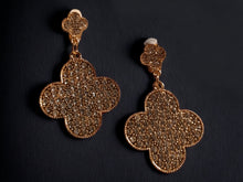 Load image into Gallery viewer, Glam Handmade Rhinestone Clip On Earrings gold
