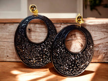 Load image into Gallery viewer, Large  Boho Hoop Clip On Earrings gold
