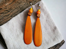 Load image into Gallery viewer, Handmade long 7 inch Boho Clip On Dangle Earrings
