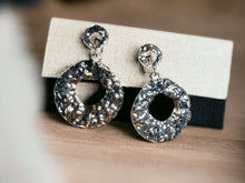 Load image into Gallery viewer, Small Hammered Metal  Hoop Clip On Earrings silver Small
