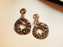 Load image into Gallery viewer, Small Hammered Metal  Hoop Clip On Earrings gold Small
