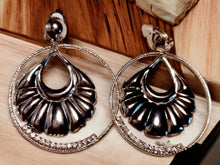 Load image into Gallery viewer, Light Hammered Metal Hoop Clip On Earrings Silver
