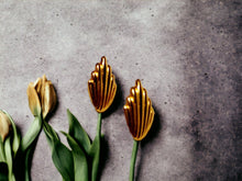 Load image into Gallery viewer, Vintage Forever Gold Art Deco Design Clip On Earrings
