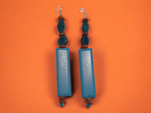 Load image into Gallery viewer, Handmade Natural Wood Clip On Dangle Earrings 8 inch
