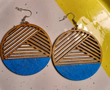 Load image into Gallery viewer, Minimalist Wooden Earrings pierced ears
