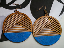 Load image into Gallery viewer, Minimalist Wooden Earrings pierced ears
