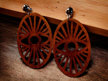 Load image into Gallery viewer, Clip on Unique Eye Wooden Earrings
