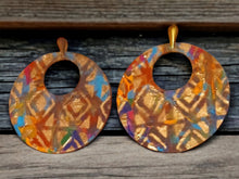Load image into Gallery viewer, Extra Large Abstract Handpainted Design Wooden Earrings
