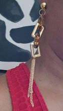 Load image into Gallery viewer, Handmade avant garde Acrylic and chain Clip On Earrings

