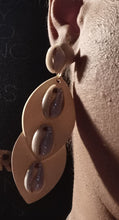 Load image into Gallery viewer, Handmade Cowrie Shell and Acrylic Clip On  Earrings

