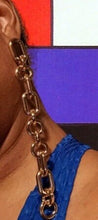 Load image into Gallery viewer, Handmade long gold acrylic chain earrings 7 inch pierced ears
