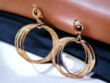Load image into Gallery viewer, Gold Metal Multi Hoop Clip On Earrings medium size
