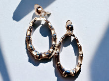 Load image into Gallery viewer, Silver Classic Clip On Medium sized Bamboo Hoop Earrings silver
