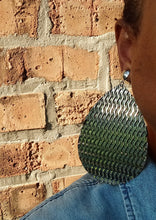 Load image into Gallery viewer, Extra Large Handmade Hammered Metal Disc Clip On Earrings gold
