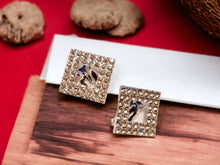 Load image into Gallery viewer, Crystal Square Stud Clip On Earrings
