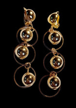 Load image into Gallery viewer, Classic Gold Ball and hoop Dangle Clip On Earrings
