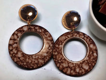 Load image into Gallery viewer, Chunky Handmade Acrylic Hoop Clip On Earrings dark brown

