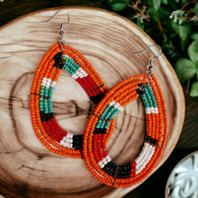 Load image into Gallery viewer, Vintage Hand beaded Maasai Dangle Earrings
