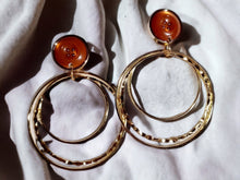 Load image into Gallery viewer, Unique Large handmade Gold Metal Multi Hoop Clip On Earrings
