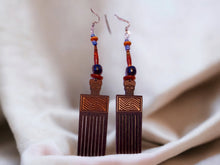 Load image into Gallery viewer, Handmade Afrocentric Afro Comb Wooden Earrings
