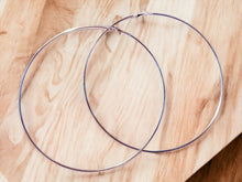 Load image into Gallery viewer, Giant Silver Metal  Hoop Earrings 6 inch
