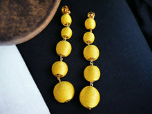 Load image into Gallery viewer, Handmade  Extra large Bright Ball Dangle Clip On Earrings 5 inch
