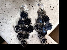 Load image into Gallery viewer, Light Hammered Metal wind chime  Clip On Earrings black
