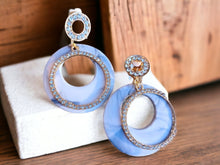 Load image into Gallery viewer, Handmade Rhinestone and Acrylic Hoop Clip On
