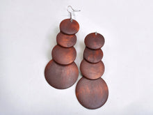 Load image into Gallery viewer, Natural Wood Geometric Earrings
