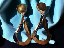 Load image into Gallery viewer, Gold Metal Abstract Hoop Clip On Earrings
