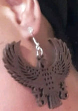 Load image into Gallery viewer, Egyptian God Horus Wooden Earrings
