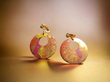 Load image into Gallery viewer, Handpainted Abstract Wooden Clip On Earrings
