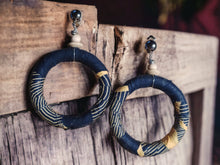 Load image into Gallery viewer, Handmade Ankara Fabric Hoop Clip on Earrings
